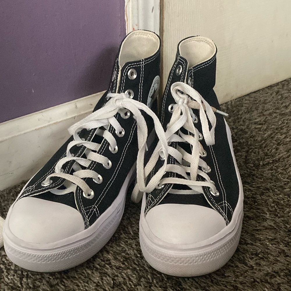 Converse Black High-Top Sneakers with White Soles